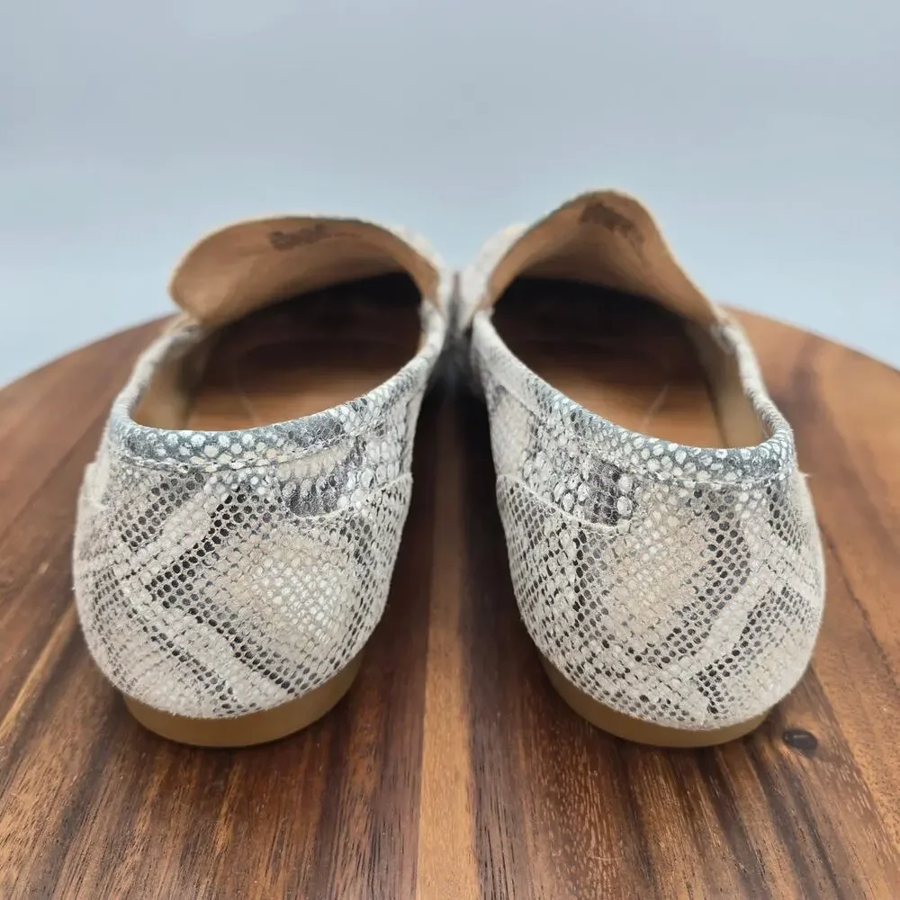 Born Shoes Womens 10 M Snake Print Leather Slip On Flats Casual Comfort Loafers